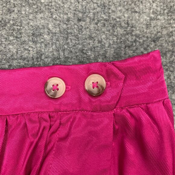 Maeve Tulip Satin Skirt Women 2 Anthropologie Pink Front Split Button Front Wrap - Picture 4 of 16
